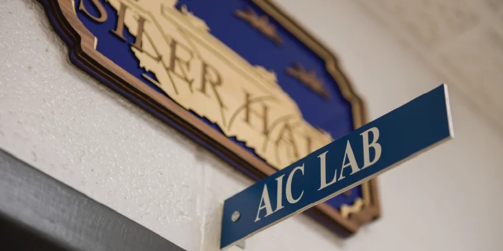 Photo of the AIC Lab Sign