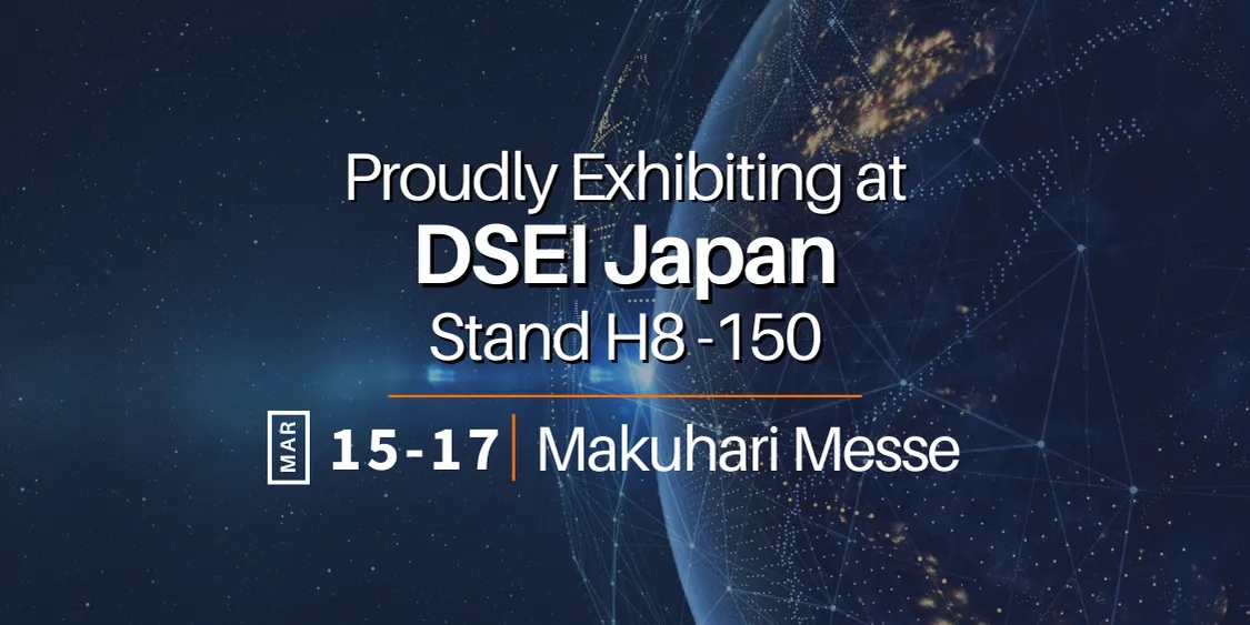 Graphic displaying DSEI Japan Stand H8 - 150